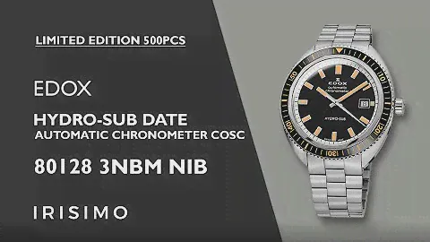 EDOX HYDRO SUB DATE AUTOMATIC CHRONOMETER COSC 80128 3NBM NIB LIMITED EDITION 500PCS | IRISIMO