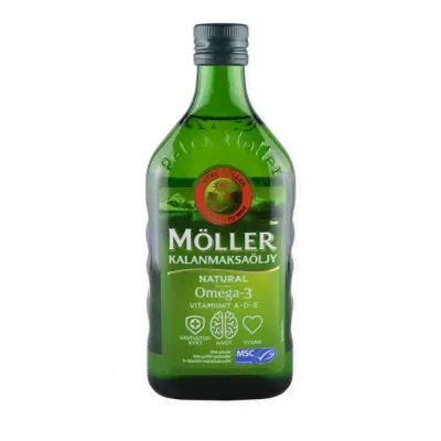 Moller Omega 3 жидкий рыбий жир 500мл (Меллер Омега 3) с витаминами А, Д, Е