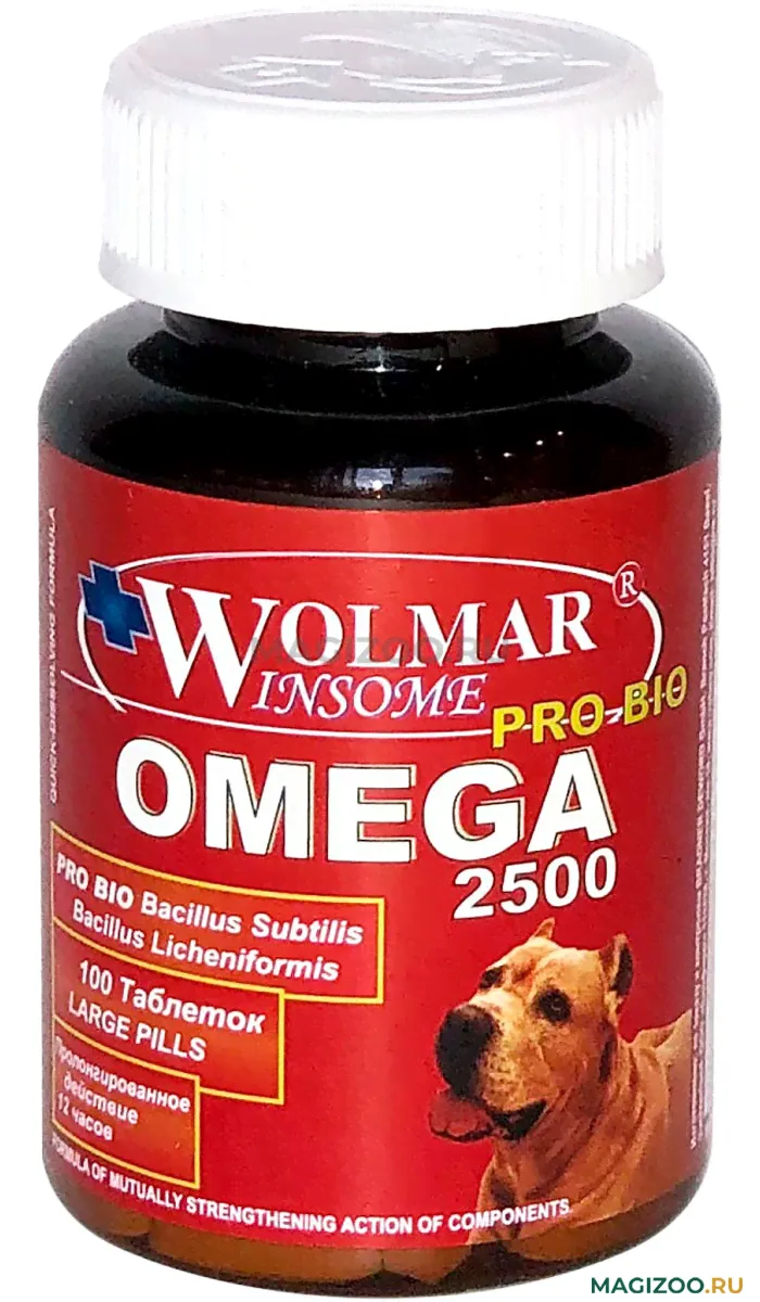 WOLMAR WINSOME PRO BIO OMEGA 2500 - Волмар синергический витаминный комплекс для собак крупных пород (100 т)