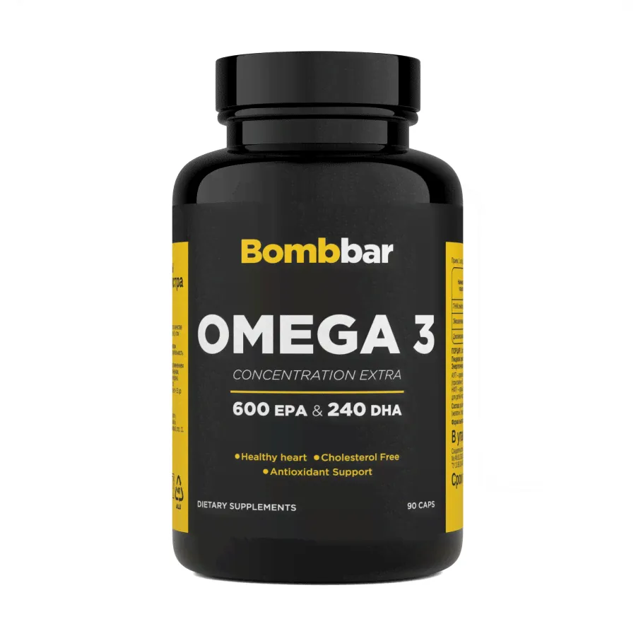 Омега-3, Omega-3, Bombbar, 90 капсул
