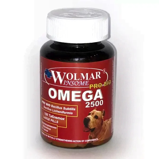 WOLMAR Pro Bio OMEGA 2500 синергический комплекс для собак крупных пород 100 табл. /497/