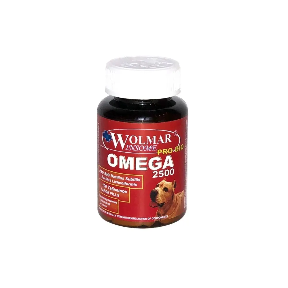 WOLMAR Pro Bio OMEGA 2500 Витаминный комплекс для собак для нормализации обмена веществ, 100 таблеток-0