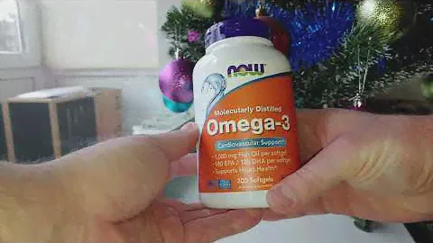 Распаковка "Жирные кислоты Now Foods Омега-3 1000 мг 200 желатиновых капсул" из Rozetka