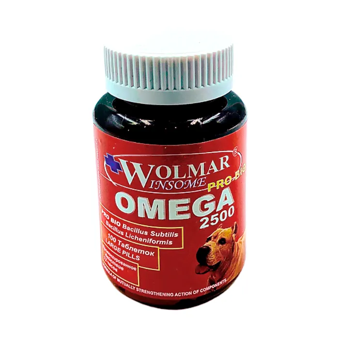 WOLMAR Pro Bio Omega 2500 Мультикомплекс дсредних и крупных собак 100таб