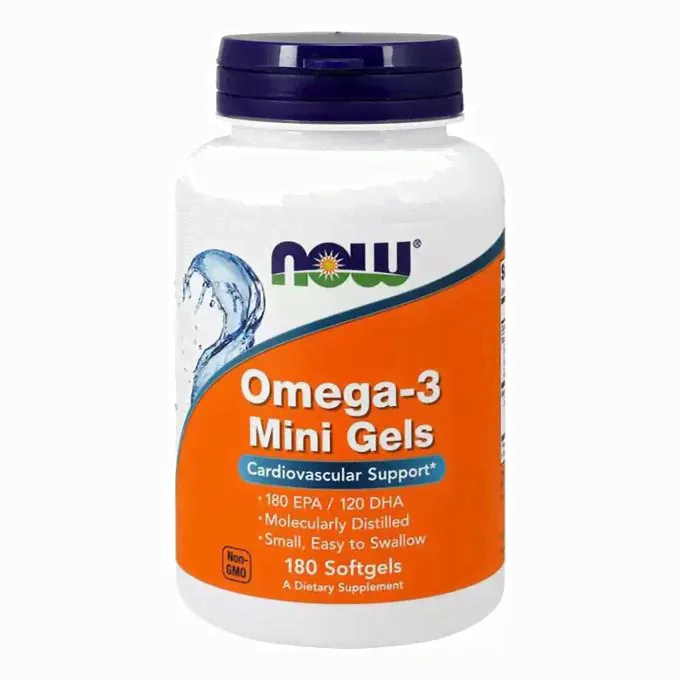 Now Omega-3 Mini Gels Омега-3 Мини гелевые капсулы, 180 шт.