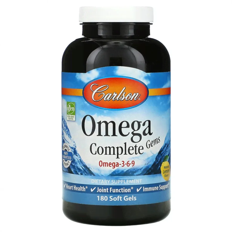 Carlson Labs, Omega Complete Gems, 180 капсул