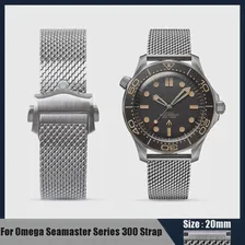 Браслет для часов Omega Seamaster серии 300 М, ремешок для часов для дайвинга, версия 007, ремешок для часов Diver3000m, сетчатый ремень из нержавеющей стали