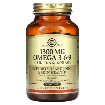 Омега 3-6-9 Solgar Omega 3-6-9, 1300 мг, 60 мягких гелевых капсул-0