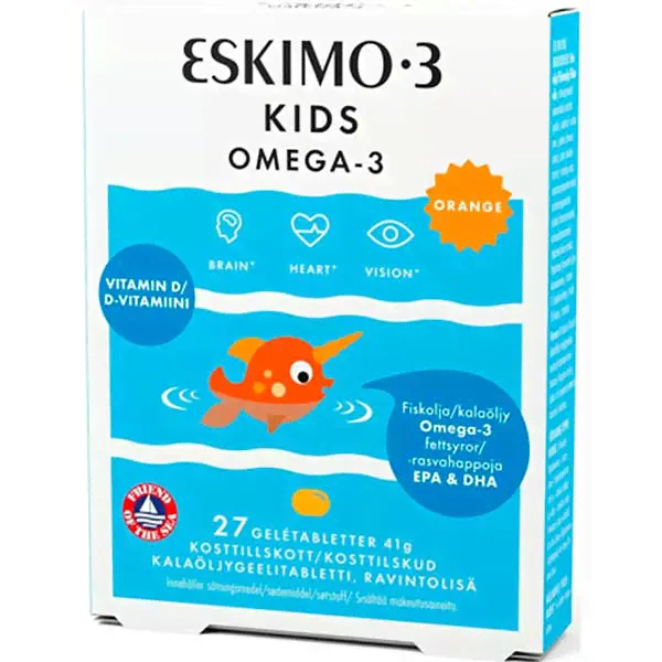 Жевательные капсулы для детей Рыбий жир Eskimo-3 Kids Omega-3 +витамин D 27 шт Bringwell-0