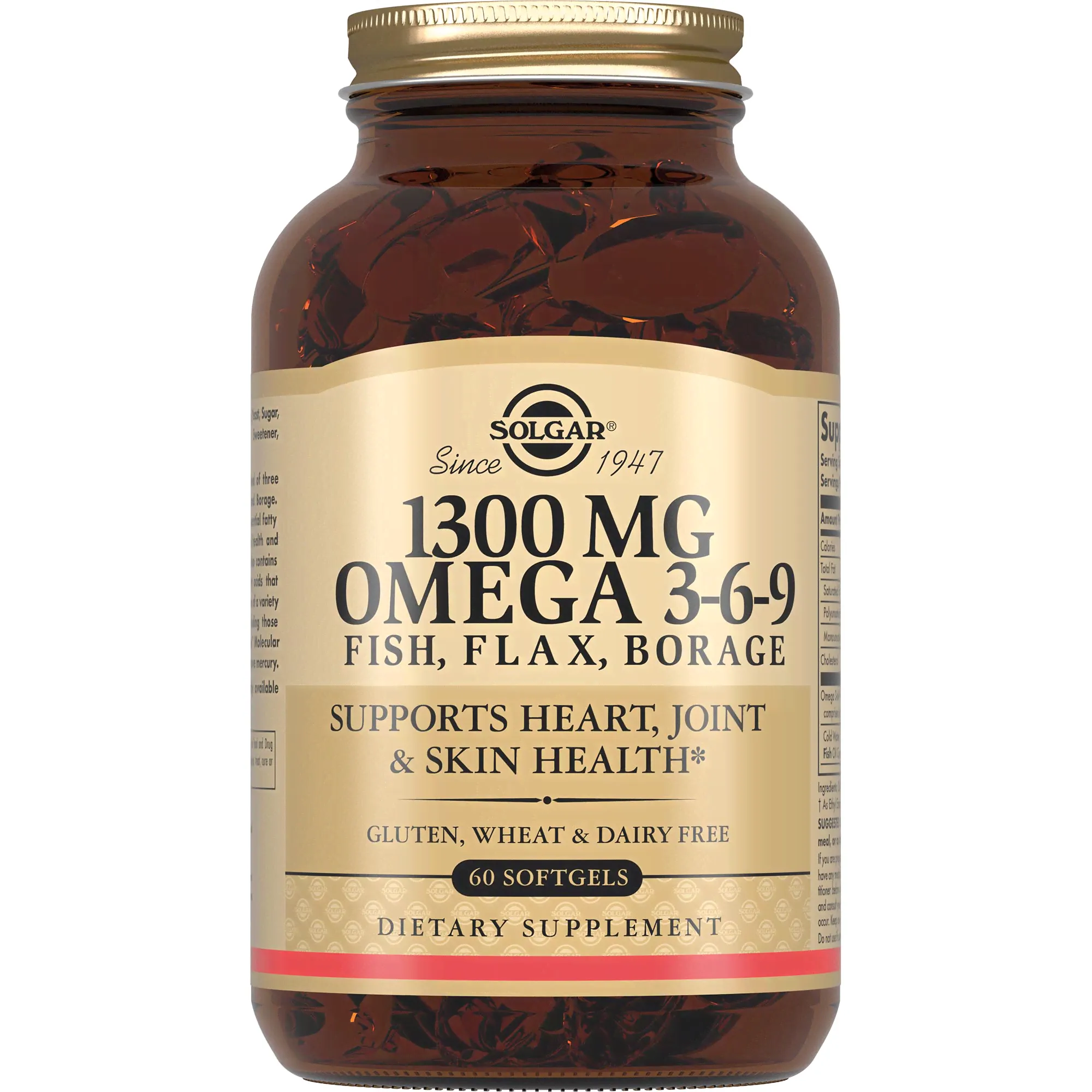 Solgar, EFA 1300 MG Omega 3-6-9 "Комплекс жирных кислот 1300 мг Омега 3-6-9", 60 капсул