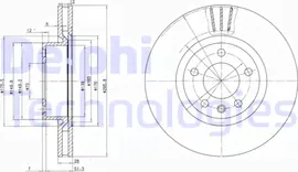 Тормозной диск Delphi передний для Opel Omega A 1988-1994. Артикул BG2742