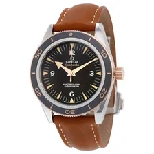 Omega Seamaster 300 Black Dial Brown Leather Mens Watch 233.22.41.21.01.002 (чёрный, mbz9667)