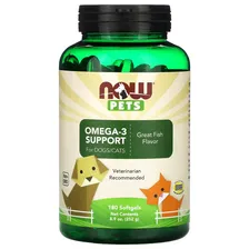 Витамины и добавки NOW Omega-3 поддержка для собак/кошек, 180 капсул, 252 г