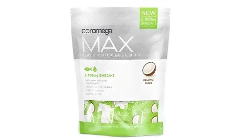 Coromega Max High Concentrate Omega 3 Fish Oil, Coconut Bliss, 30 Count